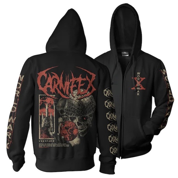 ISO CARNIFEX FLAMES OF THE SUN ZIP UP HOODIE !!